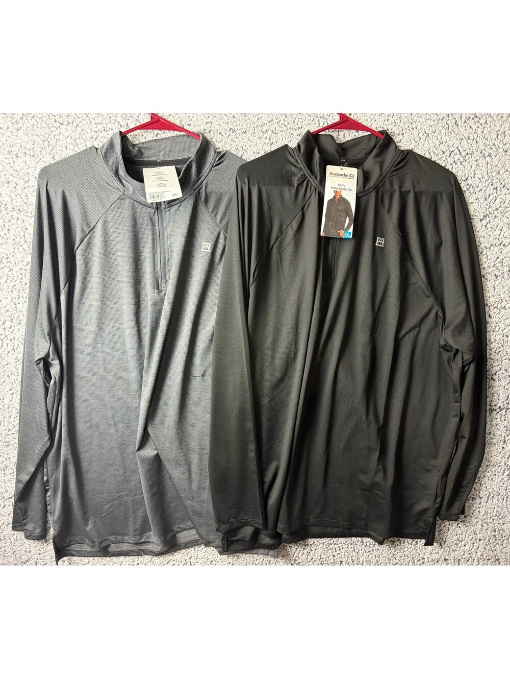 Avalanche Men’s Active Quarter Zip XXL Black Charcoal Lot of 2 NWT